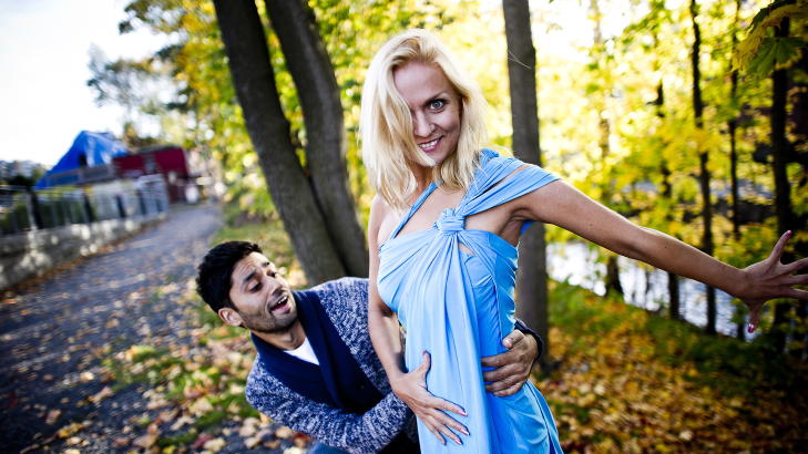SKAL BLI MAMMA: Nadya Khamitskaya, dansepartneren til Noman Mubashir, er gravid og venter barn i slutten av mars. N� vurderer hun � kalle opp barnet etter de mannlige dommerne i �Skal vi danse�. Foto: H�kon Eikesdal/Dagbladet