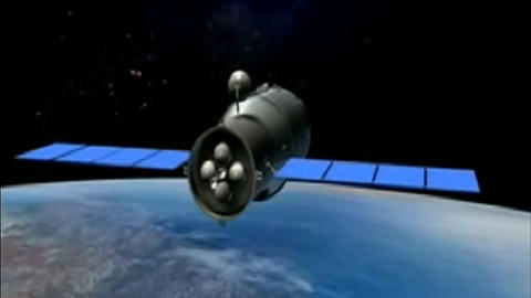 ET LITE STORT SKRITT: En animasjon av Kinas �Tiangong 1�, det f�rste skrittet mot Kinas plan om et eget laboratorium i rommet en gang etter 2015. Foto: REUTERS/Jiuquan Satellite Launch Centre/SCANPIX