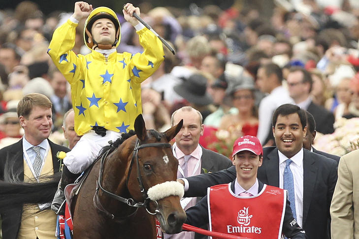 JUBEL: Christophe Lemaire jubler etter seieren p� m�lfoto. Foto: REUTERS/Brandon Malone