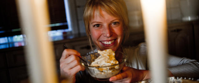 Sjokoladeparfait med banan er luftig lykke.