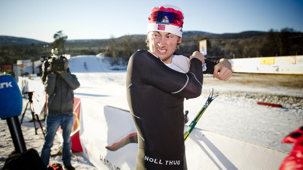 TYPE: Petter Northug med svensk spesialdrakt f�r start i Bruksvallarna. Foto: Thomas Rasmus Skaug / Dagbladet