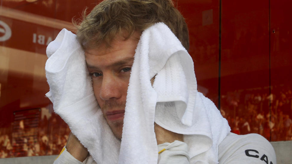 UHELDIG: Red Bull-sj�f�r Sebastian Vettel punkterte i Emirates Grand Prix. Foto: SCANPIX/AP/Luca Bruno