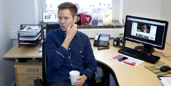 - TA ANSVAR:AUF-leder Eskil Pedersen ber Per Sandberg og Frp ta ansvar for hva slags holdninger de sprer. FOTO: TORBJ�RN BERG / DAGBLADET