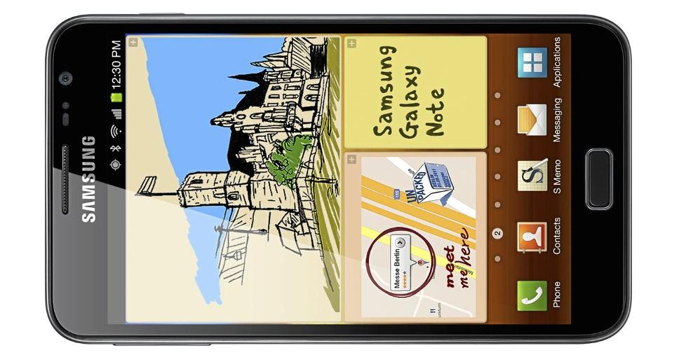 ST�RST: Med sine 5,3 tommer er Samsung Galaxy Note den st�rste mobilen p� markedet. Foto: produsenten