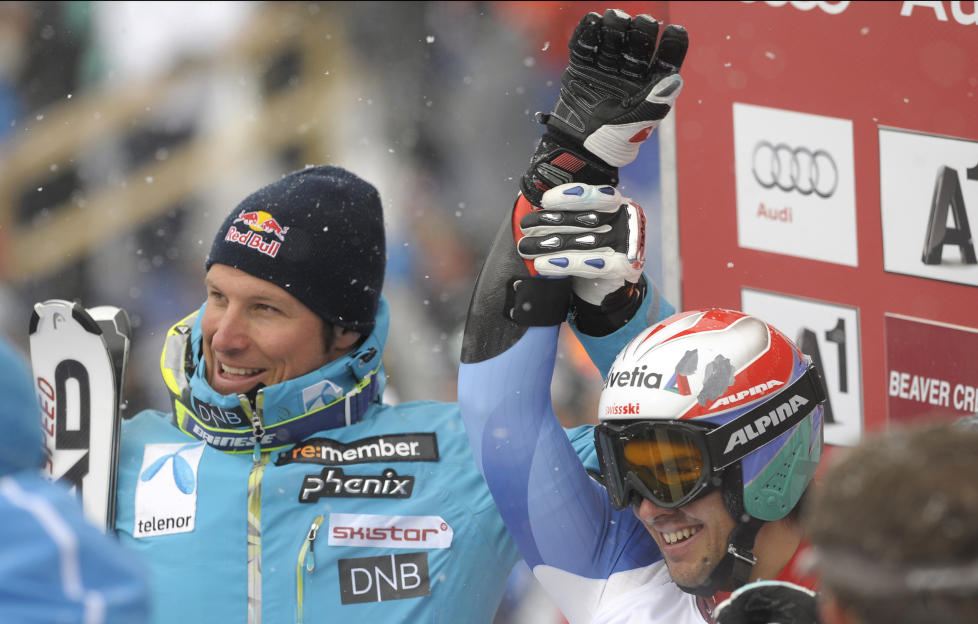 ANNENPLASS: Aksel Lund Svindal hadde seieren halvveis ned i lomma, men m�tte se seg sl�tt av sveitsiske Sandro Viletta med startnummer 30.Foto: SCANPIX/REUTERS/Mark Leffingwell