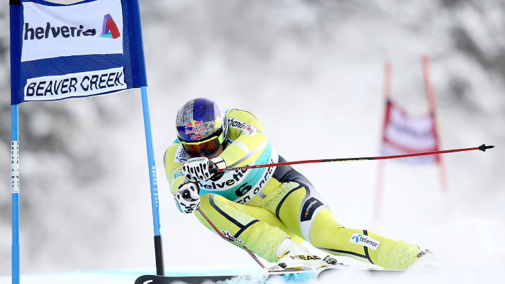 LUKTET P� PALLPLASS: Aksel Lund Svindal.Foto: SCANPIX/Matthew Stockman/Getty Images/AFP