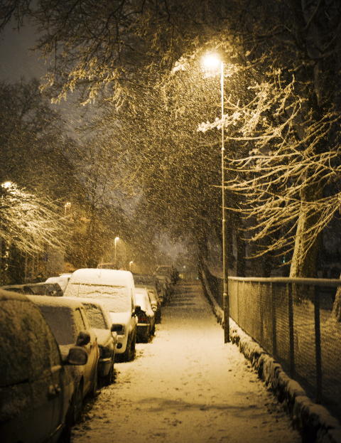 HVITT: Sn�en har lavet ned i Oslo i hele natt.   
Foto: Fredrik Varfjell / Scanpix