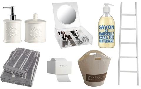 INTERI�R TIL BADET: Her er julegavene som passer til badet. En stige kan v�re t�ff til h�ndkl�rne, mens en oppbevaringsboks til sminken holder orden i sakene.  Foto: Produsentene