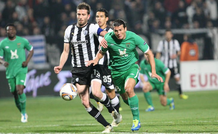 KRIGET SEG TIL POENG: Nelson Valdez s�rget for at Rubin Kazan fikk med seg poenget de trengte for � g� videre mot PAOK.Foto: SCANPIX/AFP PHOTO /Sakis Mitrolidis
