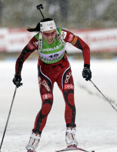 Skiskytterjentene tatt av vinden