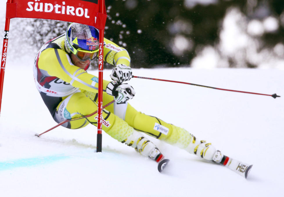 TAPTE TERRENG: Aksel Lund Svindal l� p� en tredjeplass etter f�rste omgang i Alta Badia, men klarte ikke helt � f�lge opp i finaleomgangen og endte p� en �ttendeplass.Foto: SCANPIX/AP Photo/Alex Trovati
