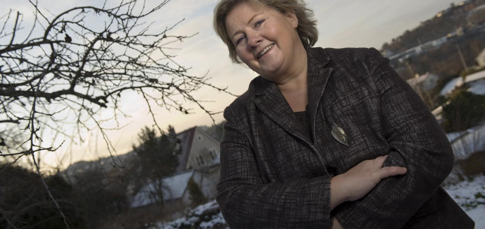 MER ENN ET BLAFF: H�yre-lederen Erna Solberg kan glede seg over en oppsltuning p� n�rmere 30 prosent. Arkivfoto: SCANPIX