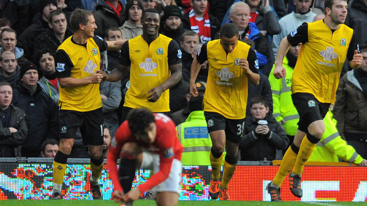 SJOKKSEIER: Blackburn tok en meget overraskende seier p� Old Trafford i g�r. Foto: AFP Photo / Andrew Yates / Scanpix