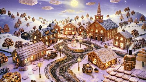 JULESTEMNING: En julelandsby m� selvf�lgelig lages av kjeks og kaker.  FOTO: Carl Warner