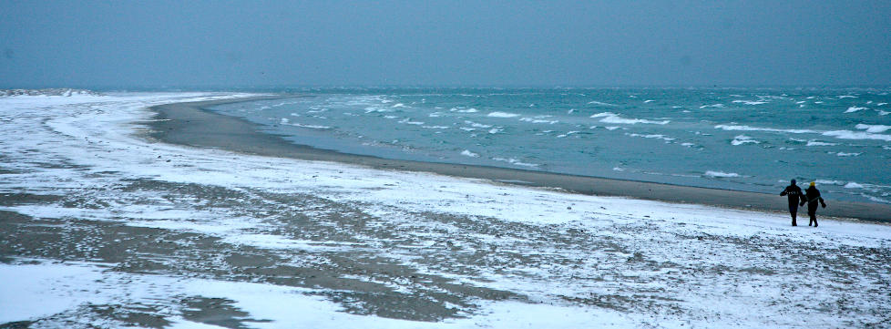 P� TOPPEN AV DANMARK: Skagen i vinterdrakt. Foto: ODD ROAR LANGE