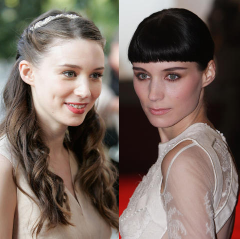 FORVANDLING: P� bare to �r har Rooney Mara (26) gjennomg�tt en total stilforvandling i forbindelse med sin rolletolkning av den m�rke hackeren Lisbeth Salander. Foto: Getty Images / All Over Press
