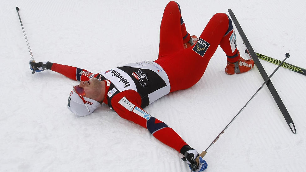 Petter Northug blir symbolet p� v�r samtid, mens Nansen er alt som er forbi i et nytt essay om skisportens betydning. Foto: REUTERS/Alessandro Garofalo