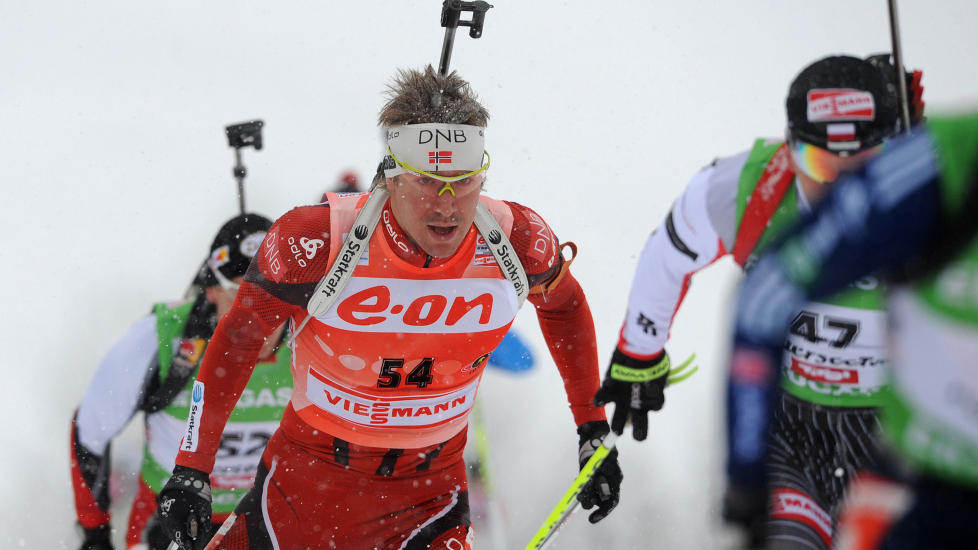 BOMSKUDD: Emil Hegle Svendsen gikk fort i Oberhof, men skj�t for d�rlig.Foto: SCANPIX/AFP/SAMUEL KUBANI
