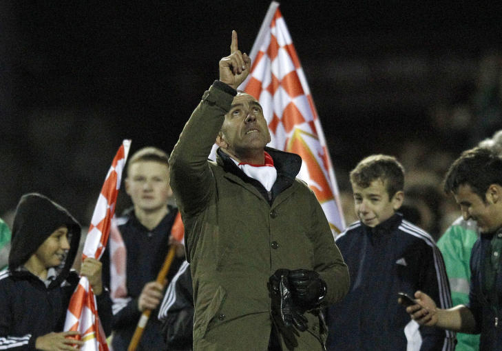 PROFIL: Swindon-trener Paolo di Canio takket kanskje h�yere makter etter cupbomba mot Wigan. Foto:  REUTERS/Darren Staples