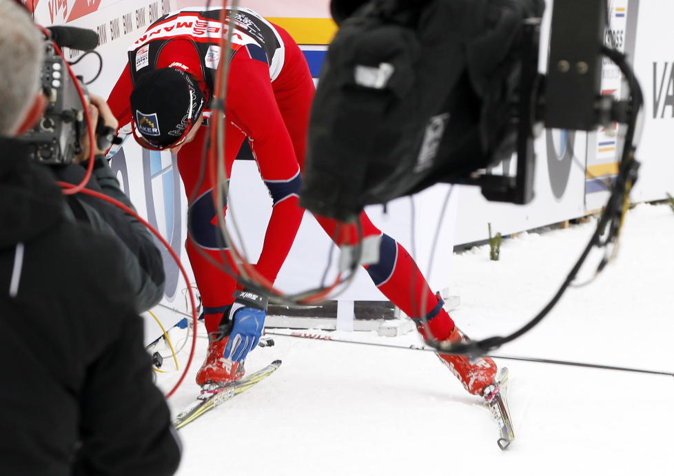 STIVNET: Petter Northug tok tredjeplassen i Tour de Ski og klarte ikke henge med Marcus Hellner opp monsterbakken. 
Foto: Lise �serud / Scanpix