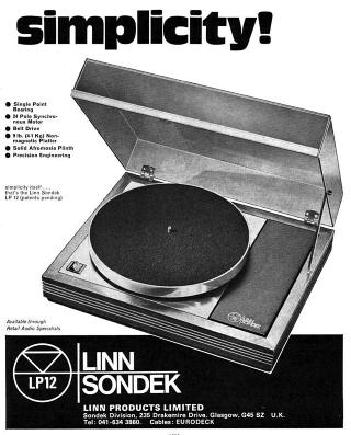 IDENTISK: En annonse for Sondek LP12 fra magasinet Hi-Fi News i lanserings�ret 1973. Dagens LP12 ser nesten identisk ut.