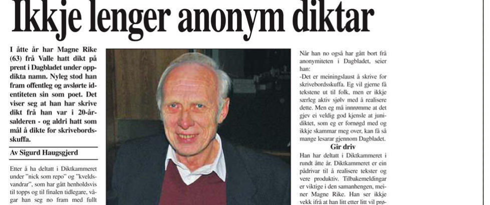 Poeten som v�ga seg ut i lyset