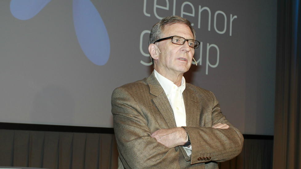 SLAKTET GISKE: Styreleder Harald Norvik slaktet Trond Giskes h�ndtering av salget av TV 2 til danske Egmont p� dagens pressekonferanse. Foto: Morten Holm / SCANPIX