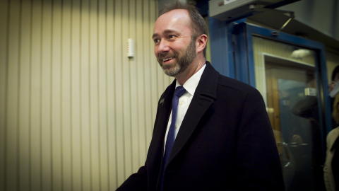 HARDT V�R: N�ringsminister Trond Giske ble utsatt for sv�rt kraftig kritikk av Telenors styreleder. Foto: Heiko Junge / Scanpix