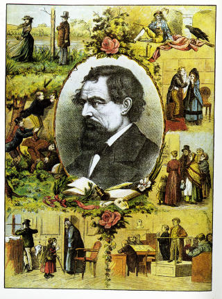 MENNESKEMYLDER: Omslaget til en dansk utgave av Dickens understreker det store persongalleriet som befolker fortellingene til Charles Dickens.