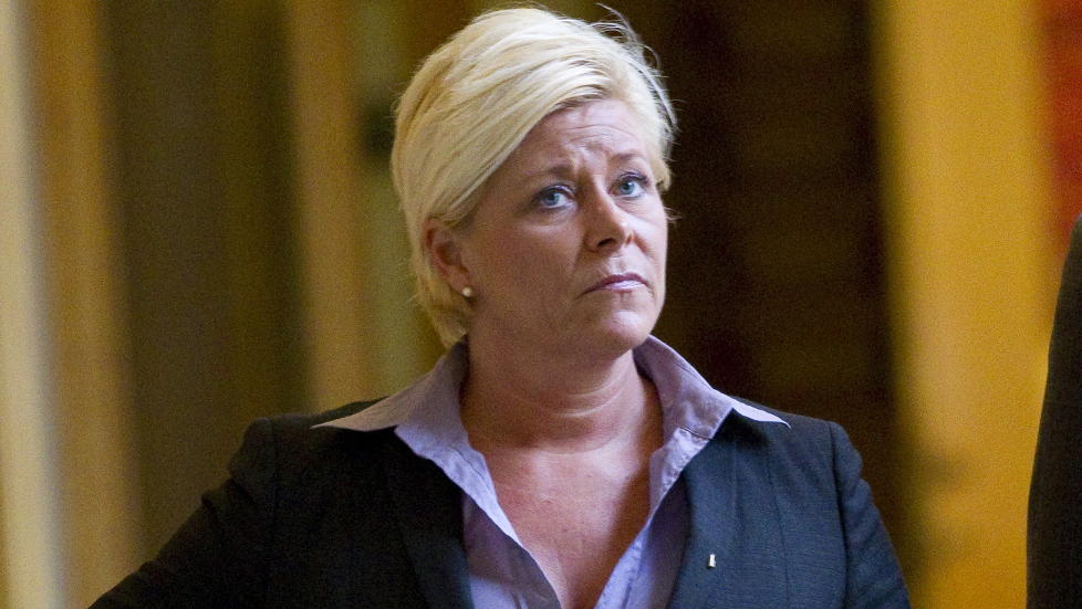 I MOTVIND: Frp og Siv Jensen sliter p� m�lingene. FOTO: TORBJ�RN BERG / DAGBLADET