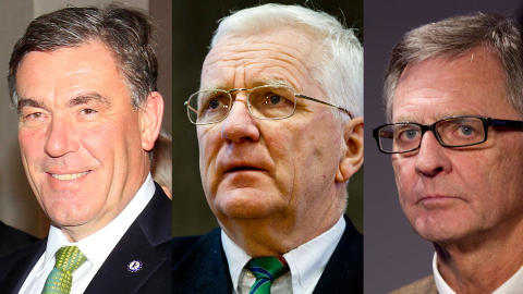 Ledertyper: Orklaeier Stein Erik Hagen, Finansavisens redakt�r Trygve Hegnar og Telenor-styreleder Harald Norvik. Alle foto: Scanpix
