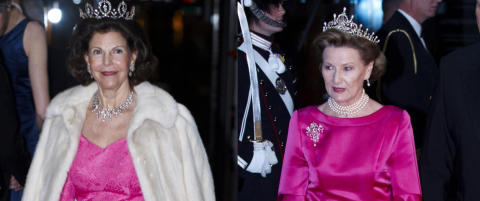 Dronning Sonja og Silvia strålte i rosa