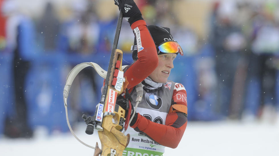 SEIER NUMMER 14: Tora Berger sikret sin 14. seier i verdenscupen. Foto: AFP PHOTO / MICHAL CIZEK