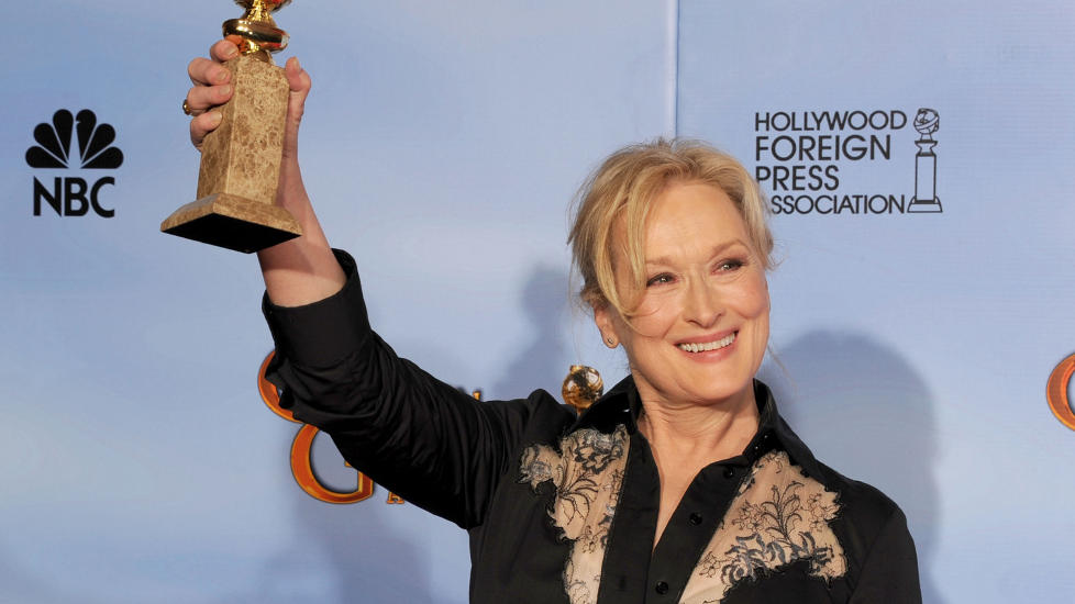  BALLETS DRONNING:  Meryl Streep med sin Golden Globe p� Beverly Hilton Hotel i Los Angeles i natt. FOTO: Kevin Winter/Getty Images/AFP/SCANPIX.