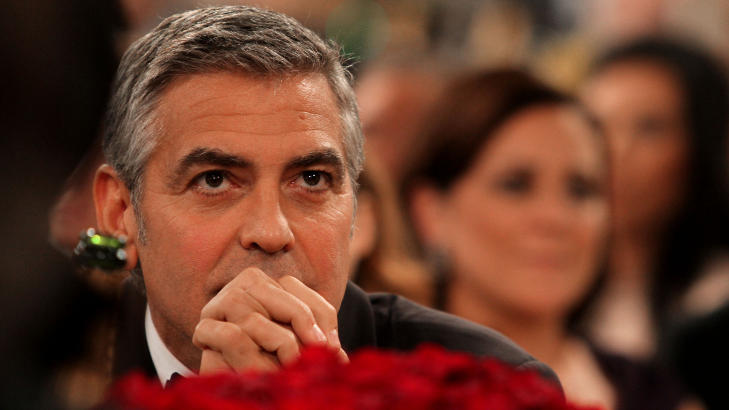  IKKE BARE LILLESTR�M-REKLAME:  En spent George Clooney f�r han blir ropt opp til Golden Globe.pris i natt. FOTO: Alex J. Berliner/NBC/NBCU/AP/SCANPIX.