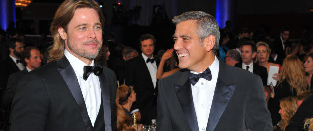 Clooney spøkte med stokken til Pitt