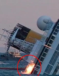 Her sprenger de seg inn i Costa Concordia