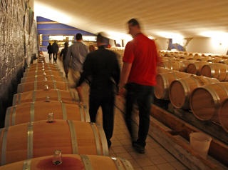 M� MODNES: �rets drueavling er h�stet for h�nd - og saften er tappet p� eikefat der vinen skal modnes, f�r vinmakerne blander den ferdige Margaux-vinen. Foto: EIVIND PEDERSEN