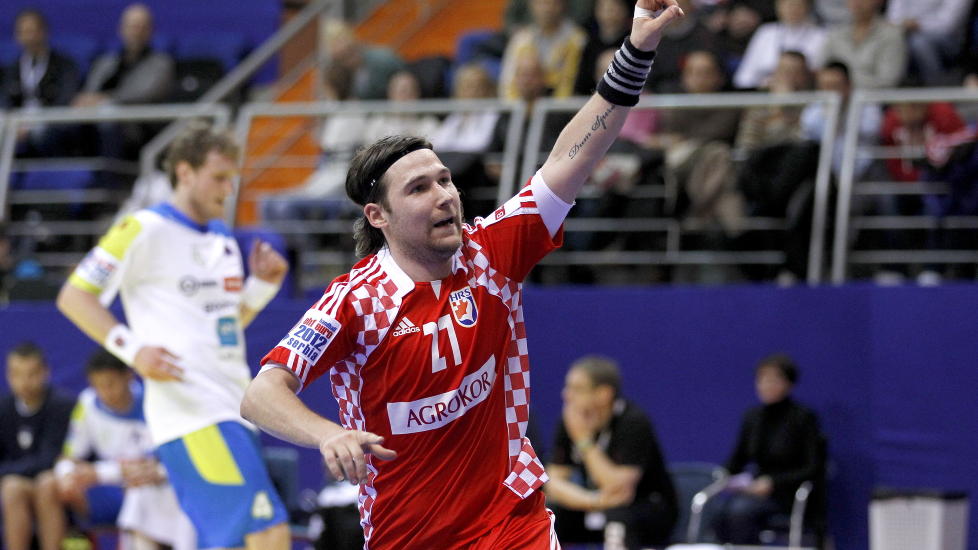 VANT: Kroatiske Ivan Cupic scorer og jubler etter seieren mot Slovenia.
Foto: Gorm Kallestad / Scanpix