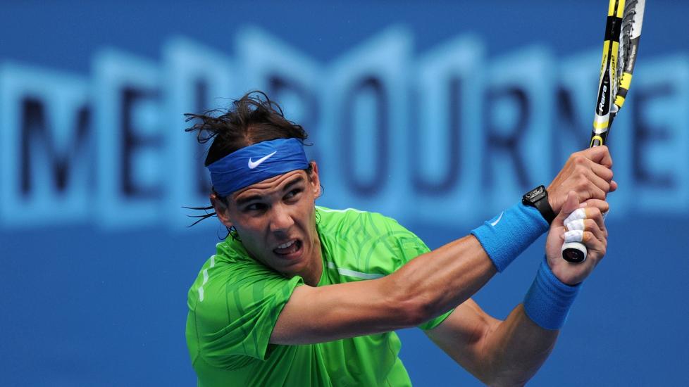STERK: Rafael Nadal i aksjon mot Lukas Lacko.Foto: SCANPIX/AFP/GREG WOOD