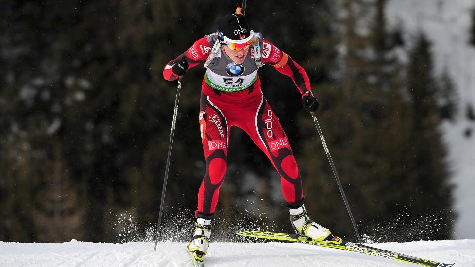 UTENFOR PALLEN: Tora Berger ble nummer fire p� dagens fellesstart i Anterselva. Foto: Alberto Pizzoli, AFP/Scanpix