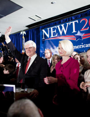 Sprettet sjampanjen for Newt Gingrich i natt