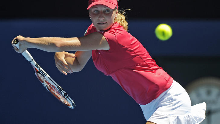 SLO WILLIAMS: Russiske Ekaterina Makarova er klar for kvartfinale. Foto: AP Photo/Andrew Brownbill