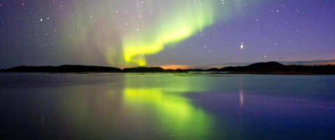 Nordlys over store deler av landet