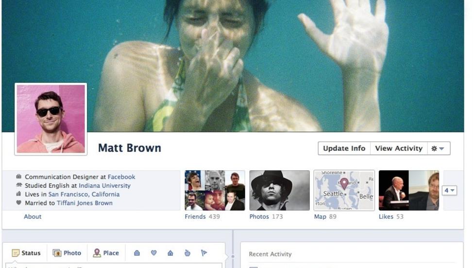 ENDRING FOR ALLE: Om �n uke vil alle facebookbrukere ha den nye tidslinjeprofilen. Fort deg � endre det du vil skjule for andre. Foto: skjemdump av Facebooks presentasjon av timeline