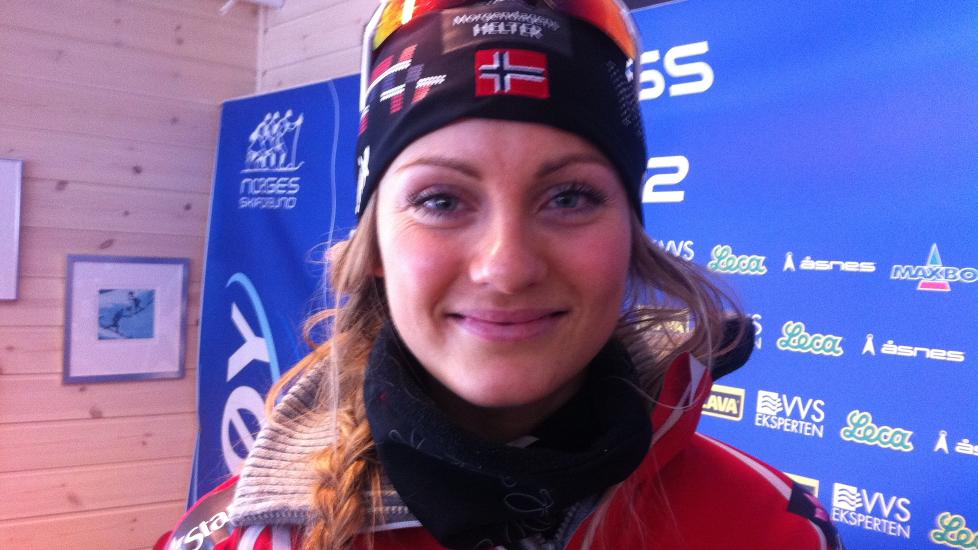 KOMMENDE STJERNE?: Martine Ek Hagen leder skandinavisk cup, men er fortsatt et ubeskrevet blad for det norske langrennspublikum. I hvert fall f�r hun slo l�pere som Marit Bj�rgen, Vibeke Skofterud og Marthe Kristoffersen i dag. Foto: Sigve Kvamme