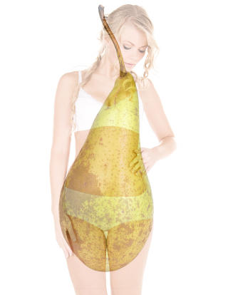P�RE: Kollasjen viser hvorfor denne kroppsfasongen kalles for p�ren. Illustrasjonsfoto: Colourbox Kollasje: Gry Cat. Wold