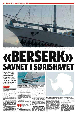 SAVNET: Jarle Andh�y h�per � finne svarene p� hva som skjedde da �Berserk� forsvant i S�rishavet og tre kamerater mistet livet. FAKSIMILE: DAGBLADET