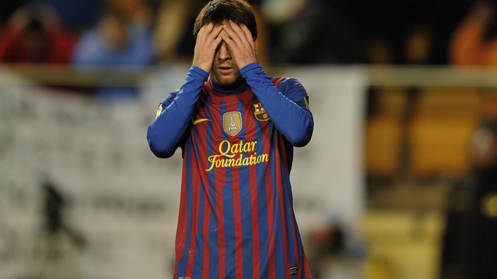 STANG UT: Det var lite som stemte for Barcelona og Lionel Messi i m�tet med Villarreal. Det endte 0-0. Foto: AFP PHOTO/ JOSE JORDAN