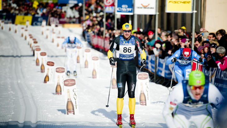 BRAKK STAVEN: Petter Northug m�tte f� en ny stav tidlig i l�pet, uten at det gikk ut over resultatet. Foto: Thomas Rasmus Skaug / Dagbladet